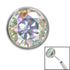 Titanium Threadless (Bend/Push fit) Bezel Set Jewelled Balls