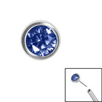 Titanium Threadless (Bend/Push fit) Bezel Set Jewelled Balls
