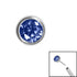 Titanium Threadless (Bend/Push fit) Bezel Set Jewelled Balls