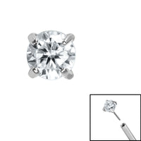 Titanium Threadless (Bend fit) Claw Set CZ Jewels