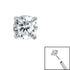 Titanium Threadless (Bend fit) Claw Set CZ Jewels