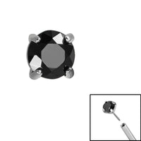 Titanium Threadless (Bend fit) Claw Set CZ Jewels