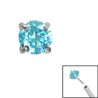 Titanium Threadless (Bend fit) Claw Set CZ Jewels