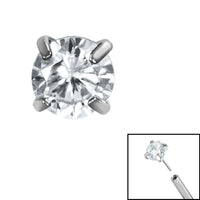 Titanium Threadless (Bend fit) Claw Set CZ Jewels