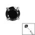 Titanium Threadless (Bend fit) Claw Set CZ Jewels