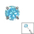 Titanium Threadless (Bend fit) Claw Set CZ Jewels
