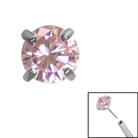 Titanium Threadless (Bend fit) Claw Set CZ Jewels