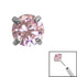Titanium Threadless (Bend fit) Claw Set CZ Jewels