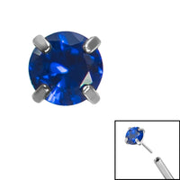 Titanium Threadless (Bend fit) Claw Set CZ Jewels