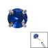 Titanium Threadless (Bend fit) Claw Set CZ Jewels