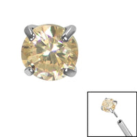 Titanium Threadless (Bend fit) Claw Set CZ Jewels