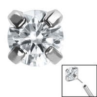 Titanium Threadless (Bend fit) Claw Set CZ Jewels