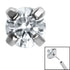 Titanium Threadless (Bend fit) Claw Set CZ Jewels