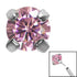 Titanium Threadless (Bend fit) Claw Set CZ Jewels