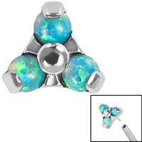 Titanium Threadless (Bend fit) Claw Set Synth Opal Trinity