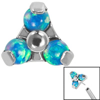 Titanium Threadless (Bend fit) Claw Set Synth Opal Trinity