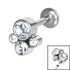 Titanium Internally Threaded Labrets 1.2mm - Infinity Titanium Bezel Set Jewelled Cluster