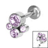 Titanium Internally Threaded Labrets 1.2mm - Infinity Titanium Bezel Set Jewelled Cluster