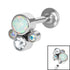 Titanium Internally Threaded Labrets 1.2mm - Infinity Titanium Bezel Set Opal and Jewel Cluster