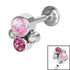 Titanium Internally Threaded Labrets 1.2mm - Infinity Titanium Bezel Set Opal and Jewel Cluster