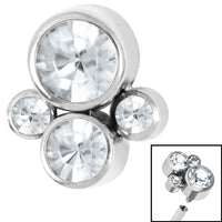 Titanium (Infinity) Bezel Set Jewelled Cluster for Internal Thread shafts in 1.2mm