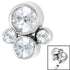 Titanium (Infinity) Bezel Set Jewelled Cluster for Internal Thread shafts in 1.2mm
