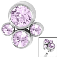Titanium (Infinity) Bezel Set Jewelled Cluster for Internal Thread shafts in 1.2mm