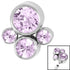 Titanium (Infinity) Bezel Set Jewelled Cluster for Internal Thread shafts in 1.2mm