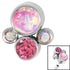 Titanium (Infinity) Bezel Set Opal and Jewel Cluster for Internal Thread shafts in 1.2mm