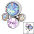 Titanium (Infinity) Bezel Set Opal and Jewel Cluster for Internal Thread shafts in 1.2mm