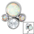 Titanium (Infinity) Bezel Set Opal and Jewel Cluster for Internal Thread shafts in 1.2mm