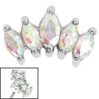 Steel 5 Jewel Marquise Fan for Internal Thread shafts in 1.2mm