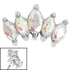 Steel 5 Jewel Marquise Fan for Internal Thread shafts in 1.2mm