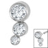 Titanium (Infinity) Bezel Set Triple Jewel Curve for Internal Thread Shafts in 1.2mm