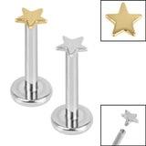 Titanium Internally Threaded Labrets 1.2mm - Titanium Star