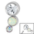 Titanium (Infinity) Bezel Set Triple Opal and Jewel Curve for Internal Thread shafts in 1.2mm