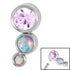 Titanium (Infinity) Bezel Set Triple Opal and Jewel Curve for Internal Thread shafts in 1.2mm