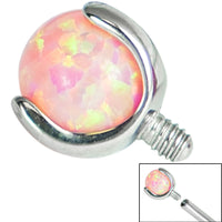 Titanium Claw Set Opal Ball for Internal Thread shafts in 1.6mm. Also fits Dermal Anchor