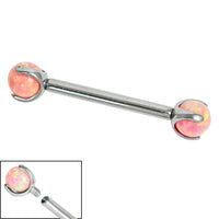 Titanium Internally Threaded Barbells 1.6mm - Titanium Claw Set Opal Balls