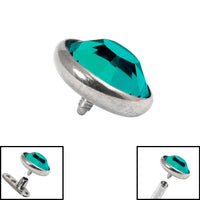 Titanium Jewelled Disk for Internal Thread shafts in 1.6mm. Also fits Dermal Anchor