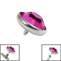 Titanium Jewelled Disk for Internal Thread shafts in 1.6mm. Also fits Dermal Anchor