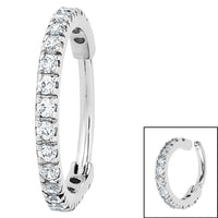Steel 1.7mm Pave Set Jewelled Edge Hinged Clicker Ring
