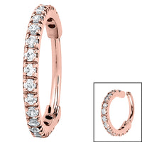 Steel 1.7mm Pave Set Jewelled Edge Hinged Clicker Ring