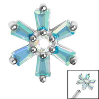 Steel Claw Set CZ Lily Flower for Internal Thread shafts in 1.2mm
