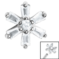Steel Claw Set CZ Lily Flower for Internal Thread shafts in 1.2mm