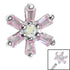 Steel Claw Set CZ Lily Flower for Internal Thread shafts in 1.2mm