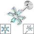 Titanium Internally Threaded Labrets 1.2mm - Steel Claw Set CZ Lily Flower