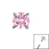 Titanium Claw Set Round CZ Jewel for Internal Thread shafts in 1.2mm