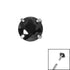 Titanium Claw Set Round CZ Jewel for Internal Thread shafts in 1.2mm