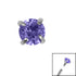 Titanium Claw Set Round CZ Jewel for Internal Thread shafts in 1.2mm